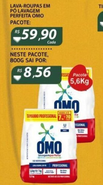 Assaí Atacadista Lava roupas em po Lavagem Perfeita Omo 5.6kg oferta
