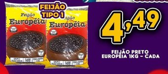 Supermercados Cristal Feijao preto Europeia 1kg cada oferta