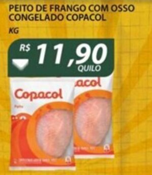Assaí Atacadista Peito de Frango Com Osso Congelado Copacol 1kg oferta
