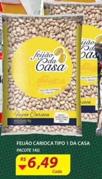 Feijao Carioca tipo 1 Da Casa pacote 1kg