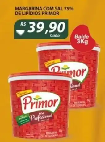 Assaí Atacadista Margarina com Sal 75% Lipidios Primor 3kg oferta