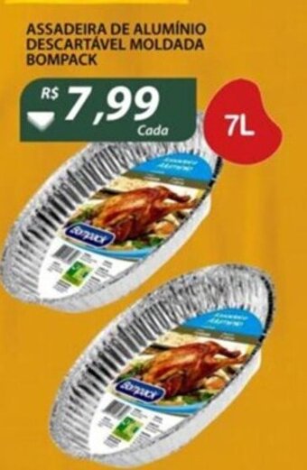 Assadeira de Aluminio Descartavel Moldada Bompack 7L