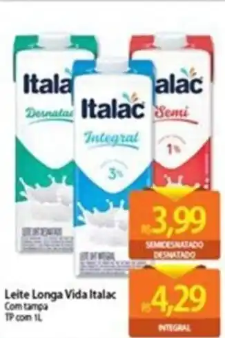 Atacadão Leite Longa Vida Italac 1L integral oferta