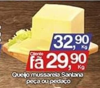 Supermercados Gricki Queijo Mussarela Santana peca ou pedaco 1kg oferta