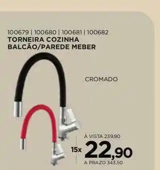 Benoit Torneira cozinha balcão parede meber oferta
