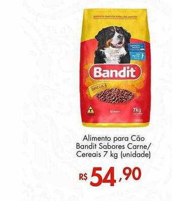 Alimento para cão bandit sabores carne cereais
