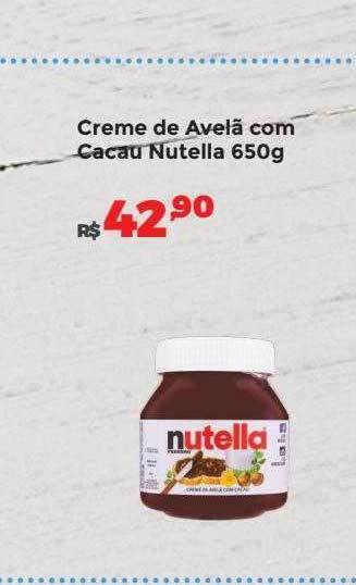 Villarreal Supermercados Creme de avelã com cacau nutella oferta