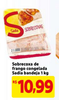 Mercado Extra Sobrecoxa de Frango Congelada Sadia Bandeja 1kg oferta