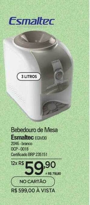Bebedouro de mesa esmaltec