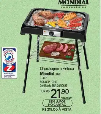 Zenir Churrasqueira elétrica mondial ch-06 oferta