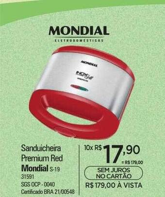 Zenir Sanduicheira premium red mondial oferta