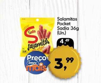 Imec Supermercados Salamitos pocket sadia oferta