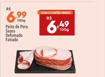 Supper Rissul Peito de peru seara defumado fatiado oferta