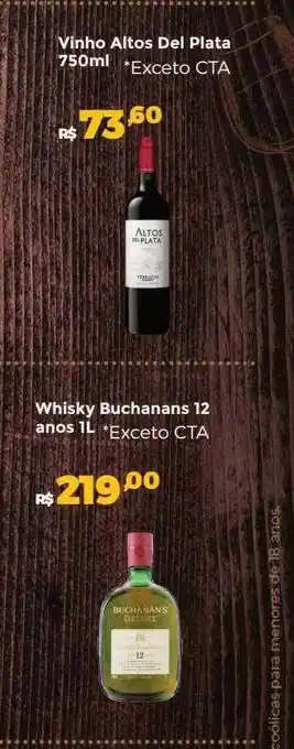 Villarreal Supermercados Vinho altos del plata whisky buchanans 12 anos oferta