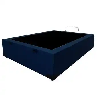 Pão de Açúcar Base para cama box casal martin premium com baú linho (47x138x188 cm) azul marinho oferta