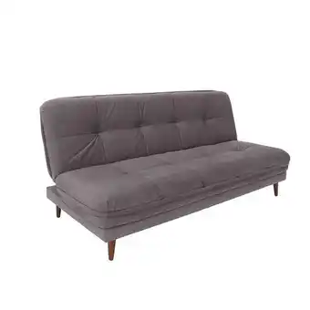 Sofá-cama casal 3 lugares anitta suede cinza