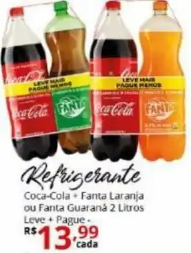 Ricoy Supermercados Refrigerante Coca Cola + Fanta Laranja ou Fanta Guarana 2L oferta