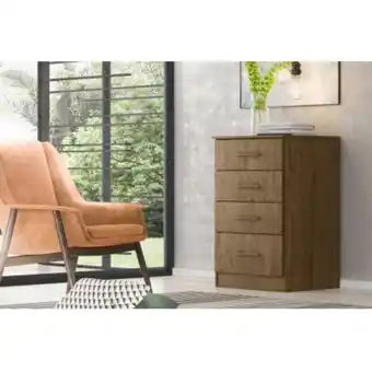 Cômoda 04 gavetas ms913 castanho wood moval