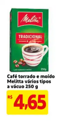 Mercado Extra Cafe Torrado e Moida Melitta varios tipos 250g oferta