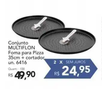 Conjunto Multiflon Foma Para Pizza 34cm + Cortador