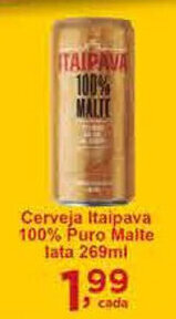 Rossi Supermercado Cerveja Itaipava 100% puro malte lata 269ml oferta