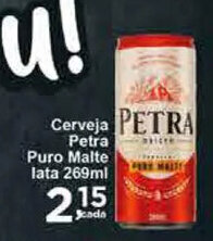 Rossi Supermercado Cerveja Petra Puro Malte lata 269ml oferta