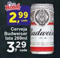 Rossi Supermercado Cerveja Budweiser lata 269ml oferta