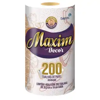 Toalha de papel com 200 folhas 20,5x19cm maxim decor sepac