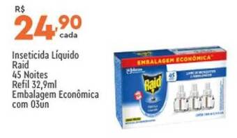 Supper Rissul Inseticida líquido raid 45 noites refil 32.9ml embalagem econômica com 03un oferta