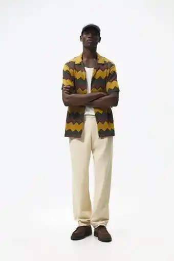 ZARA Camisa com jacquard geométrico oferta