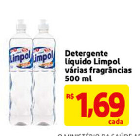 Mercado Extra Detergente Liquido Limpol varias fragrancia 500ml oferta