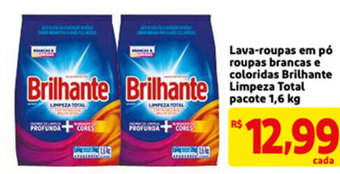 Mercado Extra Lava roupas em po roupas brancas e coloridas Brilhante Limpeza Total pacote 1.6kg oferta