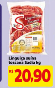 Mercado Extra Linguica Suina Toscana Sadia 1kg oferta