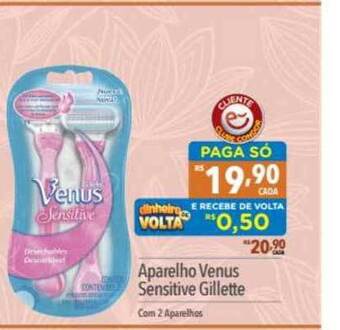 Supermercados Condor Aparelho Venus Sensitive Gillette oferta