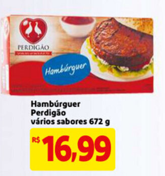 Mercado Extra Hamburguer Perdigao varios sabores 672g oferta