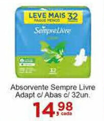 Absorvente Sempre Livre Adapt c/ Abas c/ 32un
