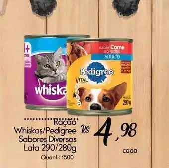 Giassi Supermercados Whiskas Pedigree Sabores Diversos oferta