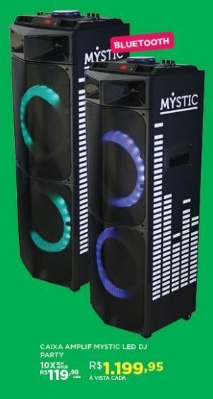 DB Supermercados Caixa amplificada mystic led dj party oferta