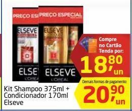 Tenda Atacado Kit shampoo 375ml + condicionador 170ml elsève oferta