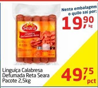 Tenda Atacado Linguiça calabresa seara 2,5kg oferta