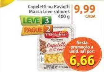 Capeletti ou raviolli massa leve sabores
