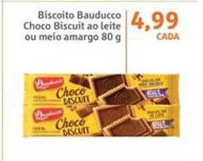 Biscoito bauducco choco biscuit ao leite ou meio amargo