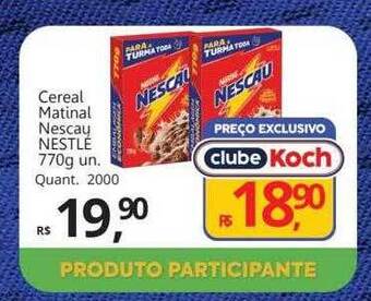Supermercados Koch Cereal matinal nescau nestlé oferta