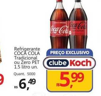 Supermercados Koch Refrigerante coca cola tradicional ou zero oferta