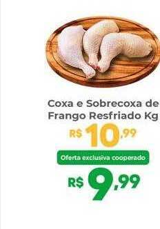 Coocerqui Coxa e sobrecoxa de frango resfriado kg oferta