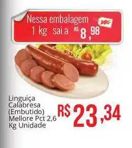 Mart Minas Linguiça Calabresa Embutido Mellore oferta