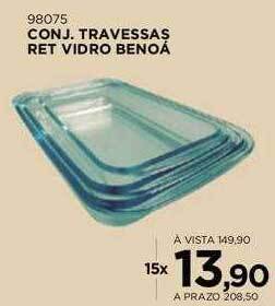 Benoit Conj. travessas ret vidro benoá oferta