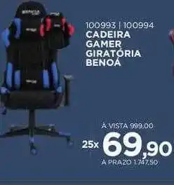 Benoit Cadeira gamer giratória benoá oferta