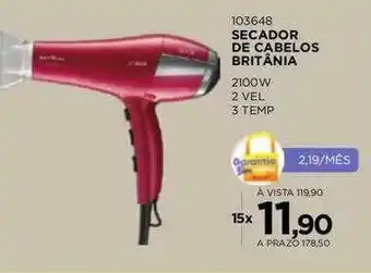 Benoit Secador de cabelos britânia oferta