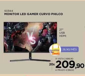 Benoit Monitor led gamer curvo philco oferta